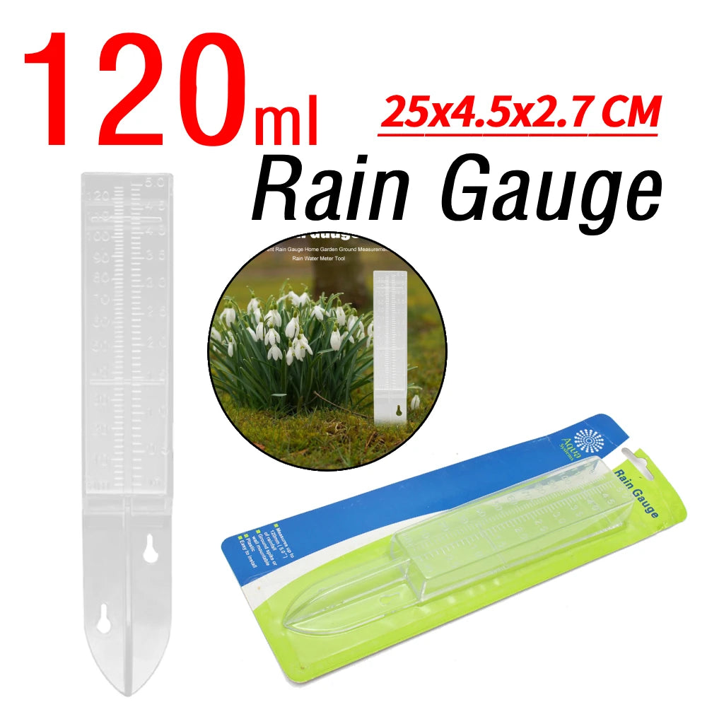 5 in Capacity Home Clear Rain Gauge Easy-to-Read Rain Water Meter Wall Mount Or in Ground for Lawn Yard Garden Outdoor