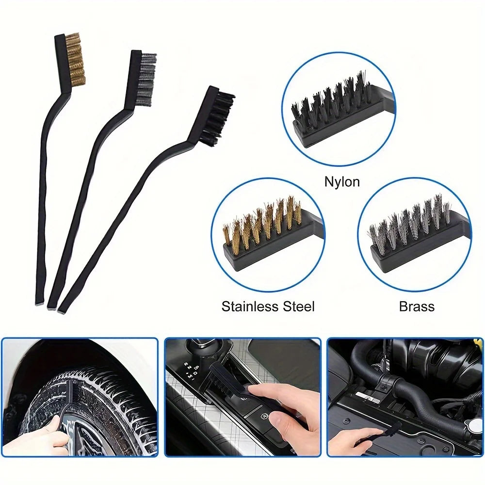 New Car Detailing Brush Set The Ultimate Auto Cleaning Kit for Vents Gaps Maintenance Car Air Outlet Detail Clearance Brush