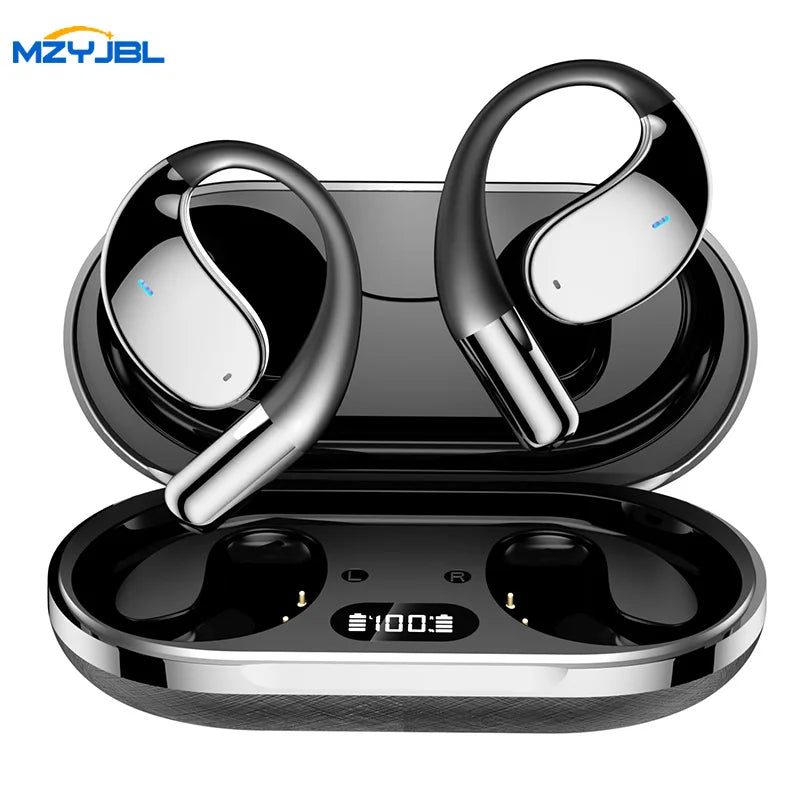 3-in-1 AI Translation Earbuds Q39 Wireless Bluetooth 5.4 Earphones LED Display Noise Canceling Ear Clip Sport Headphones Headset