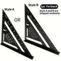 Red Aluminum Alloy Speed Square - High Precision Woodworking Triangle Ruler with Serrated Edge, 45/90 Degree Angle Measuring Too
