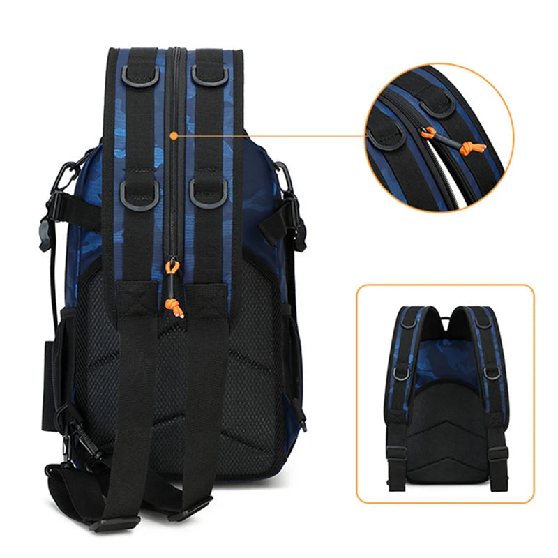 Fishing Lure Tactical Camping Backpack Outdoor Sports Bag Hiking Molle Tackle Bag with Rod Holder for Men Climbing Travel Bag