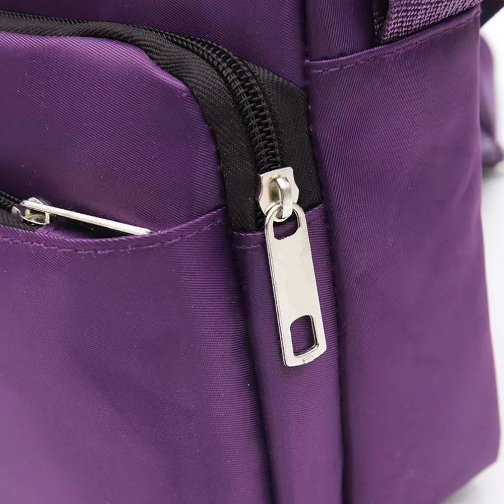 Purple One Shoulder Crossbody Bag Portable Commuting Large Capacity Simplicity Storage Bag Garland Letter Series Print Pattern