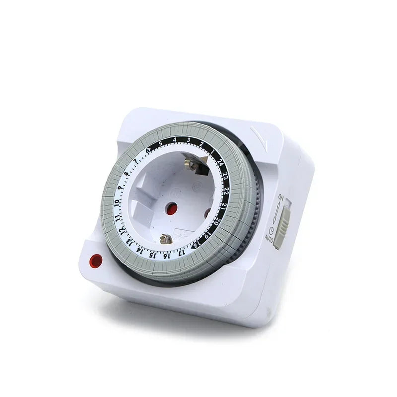 Mechanical Timer Socket EU Plug 24H Countdown Auto Power Off Programmable Cycle Energy Saving Indoor