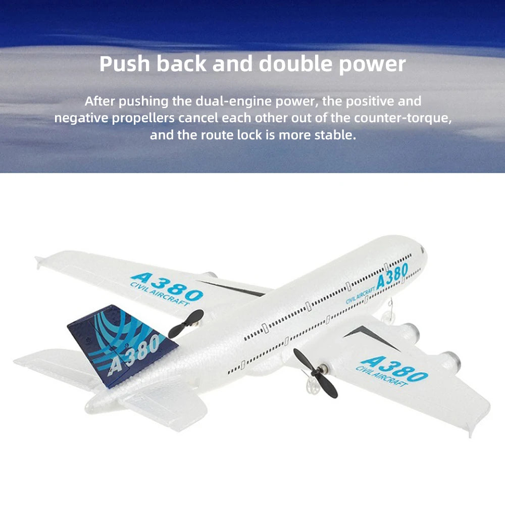 3Ch 2Ch A380 Rc Plane Glider Airplanes Remote Control Foam Aircraft Fixed Wing Aircraft 6 Gyroscope Model Airplane Toys Hobbies