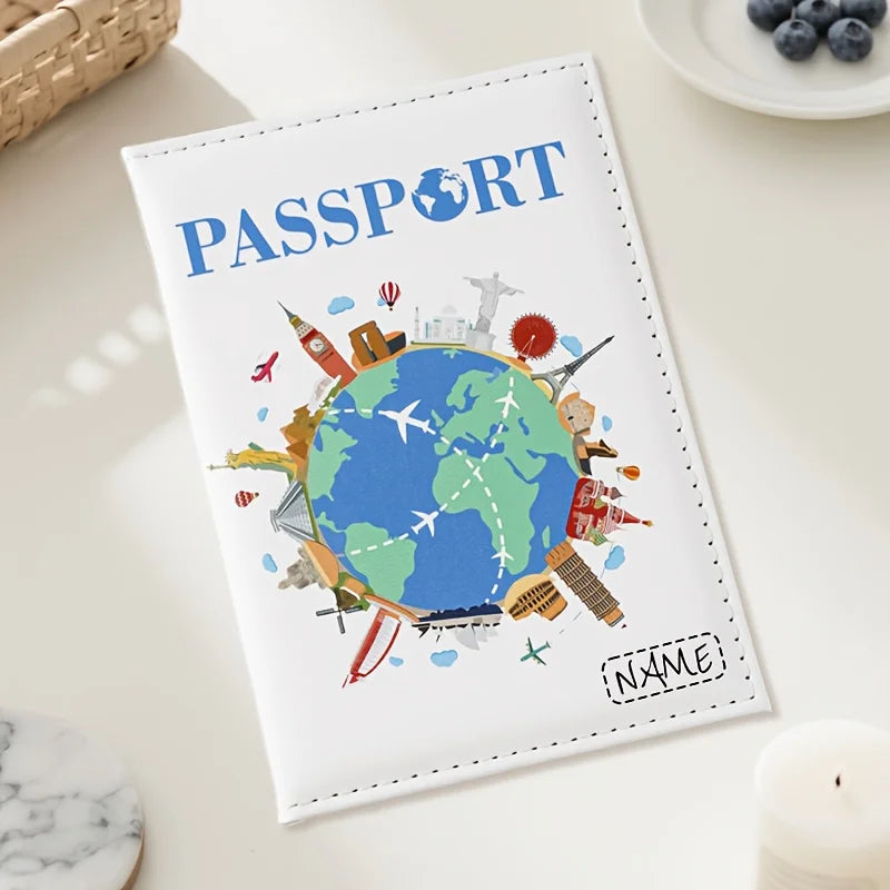 Custom Passport Holder, Premium Synthetic Passport Wallet - Compact And Foldable, Travel Wallet Featuring a World Map Design