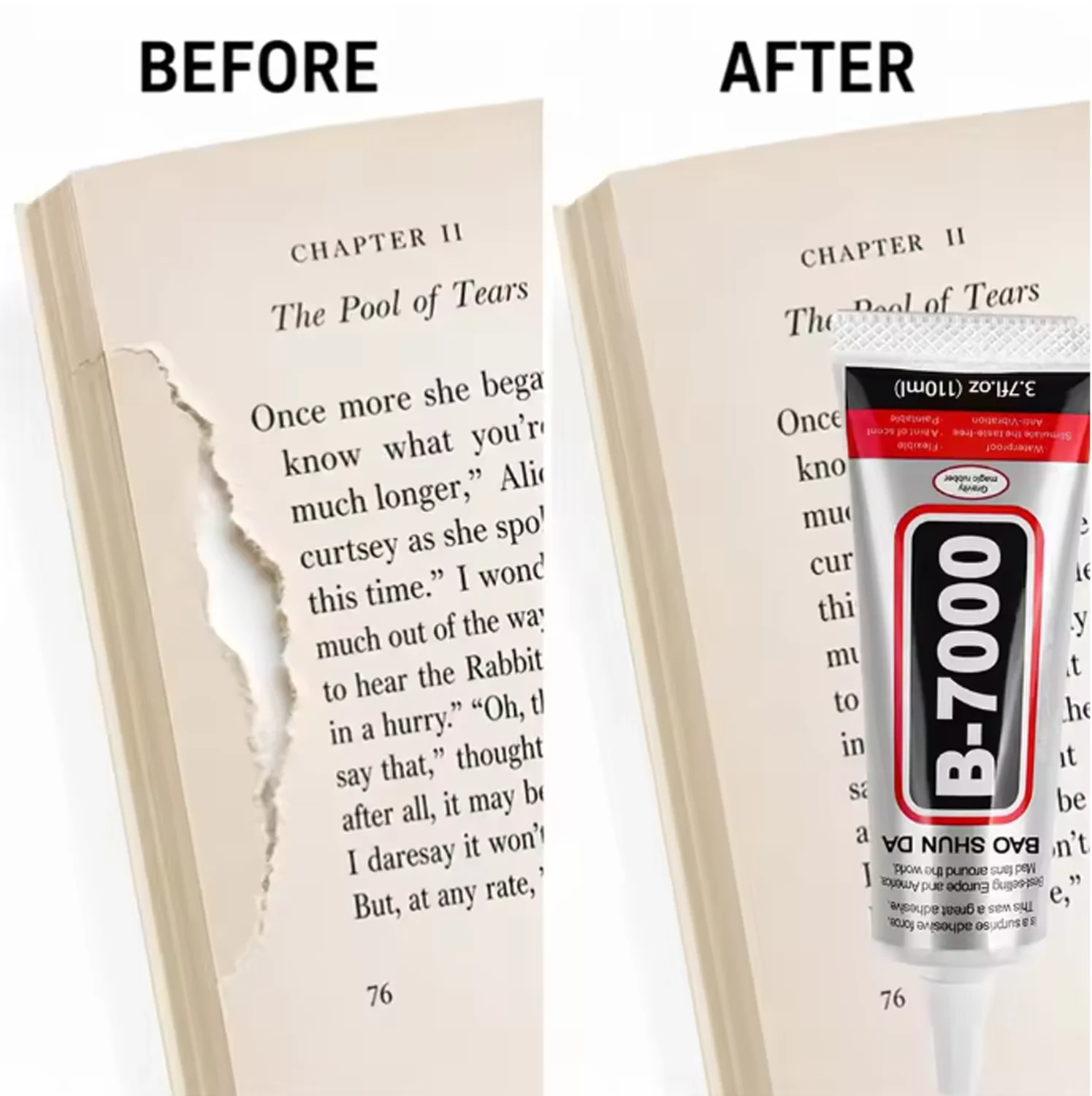 B-7000 Fabric Glue Permanent, Fabric Glue for Patch, Clear Fabrics Adhesive,Permanent Washable,for All Cotton, Denim, Polyester.