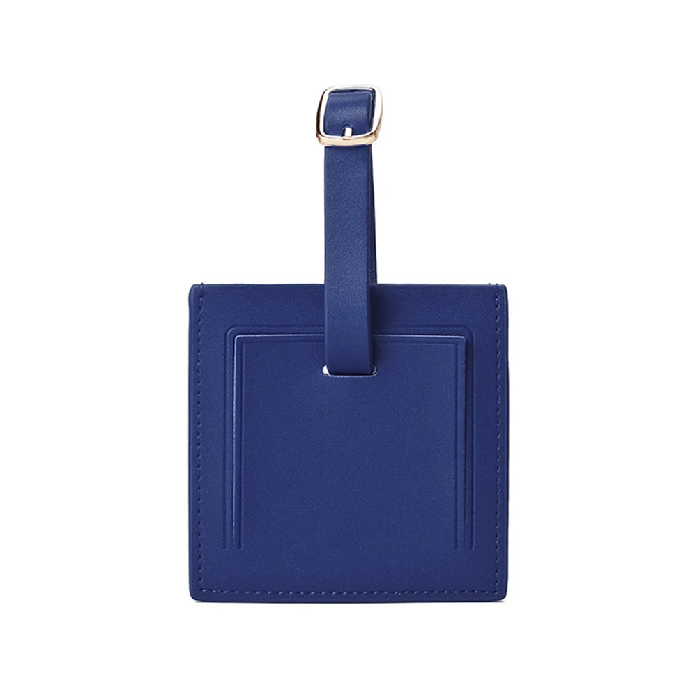 Customized name leather luggage tag travel case anti-loss sign leather sign square boarding pass