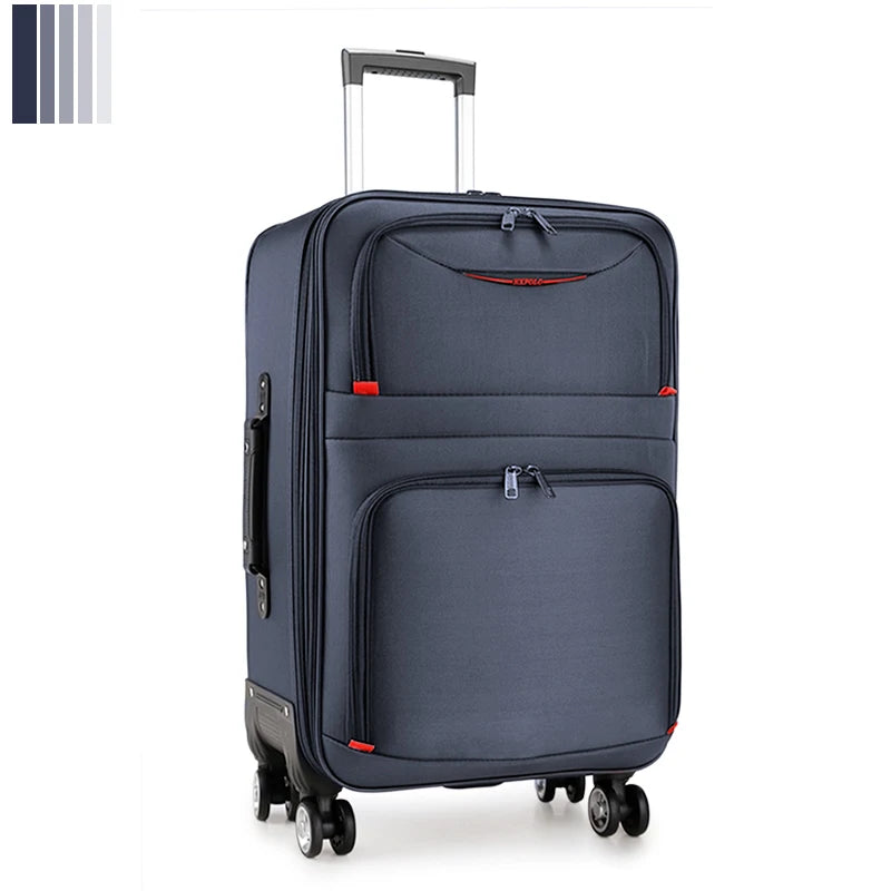 Large Capacity Suitcase with Combination Lock Luggage Travel Boardable Waterproof Oxford Fabric Trolley Case 28-Inch Oversized