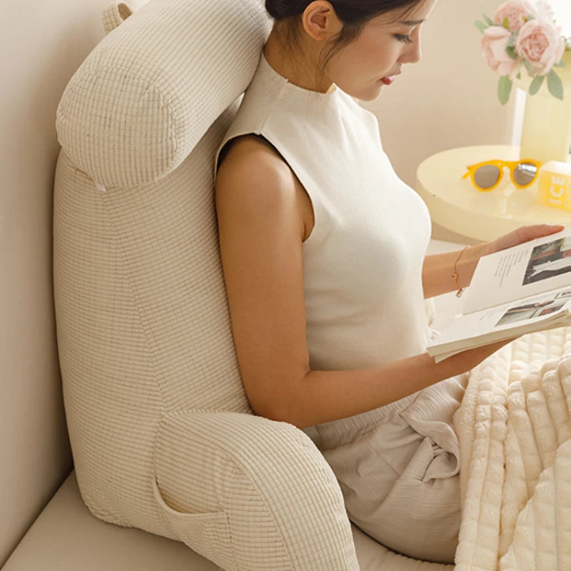 Corn velvet high-end pillow bedside backrest cushion detachable sofa waist cushion soft bag floating window bed backrest pillow