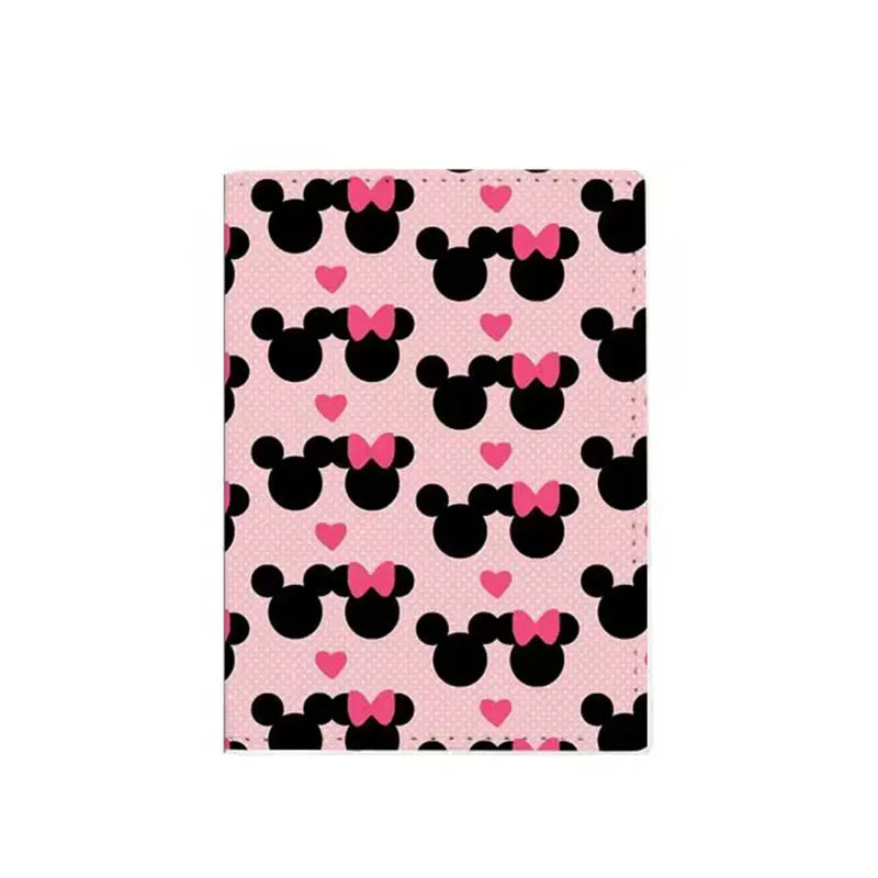 2023 Disney Mickey Minnie Mouse Travel Accessories Passport Cover Holder PU Leather Unisex ID Bank Card Holders Wedding Gifts