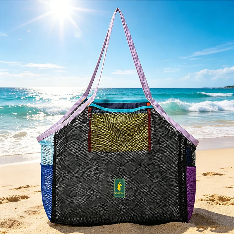 2026 New Large Capacity Mesh Women Men Tote Shoulder Bag Lightweight Reusable For Grocery Shopping Beach Swimming Gym Workout Da