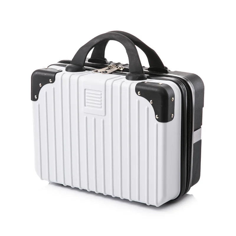 Portable Mini Luggage for Women, Lightweight Cosmetic Bag, Carry-on Travel Case with Lock