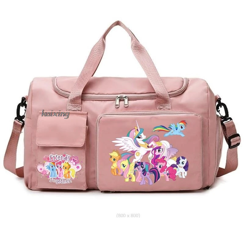 New My Little Pony Gym Bag Compartment Luggage Bag for Men Women Foldable Waterproof Lightweight Yoga Gym Sports Bag