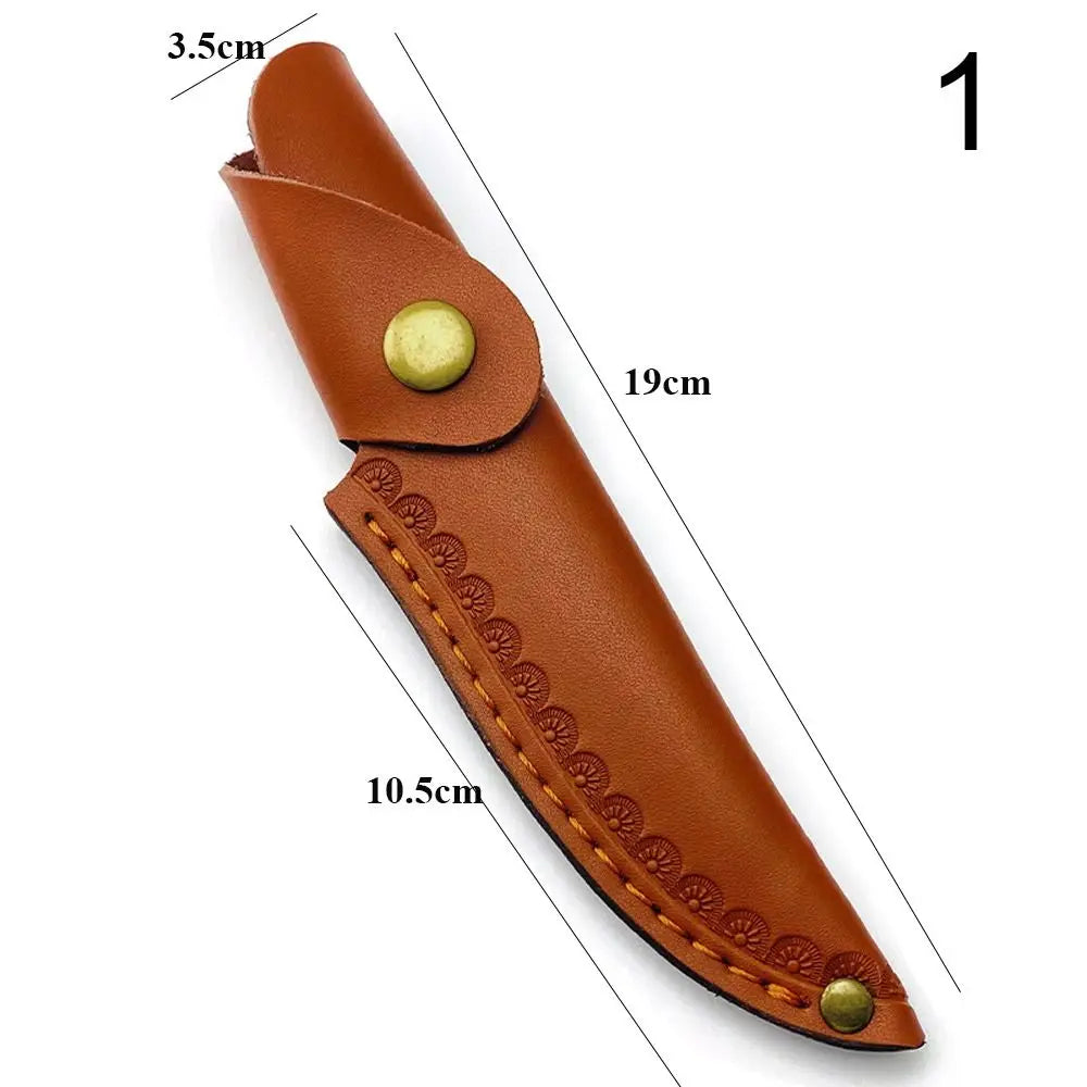 Outdoor Equipment Pocket Hunt Leather Sheath Holder Belt Loop Case Straight Knife Tool Camp Outdoor Carry Flashlight Case