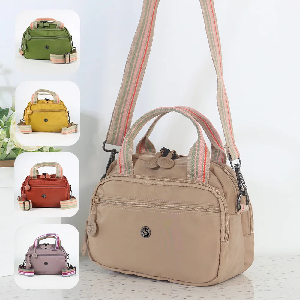 Women's Fashion Messenger Bag Handbag, Nylon Material, Wrinkle-resistant, Square Shape, Thickened Soft Compartment