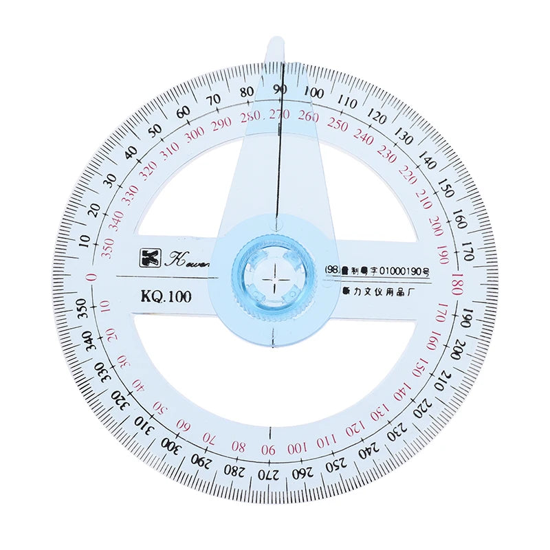 1pcs 360° Plastic Degree Protractor Angle Edge Finder Measuring Ruler Student Tool