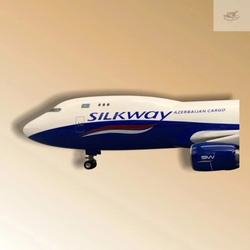 Hang Kun Azerbaijan Airlines Boeing 747 Freighter 1/85 Scale Die-Cast Resin Aircraft Model with Base Approx. 18.5 inches Long