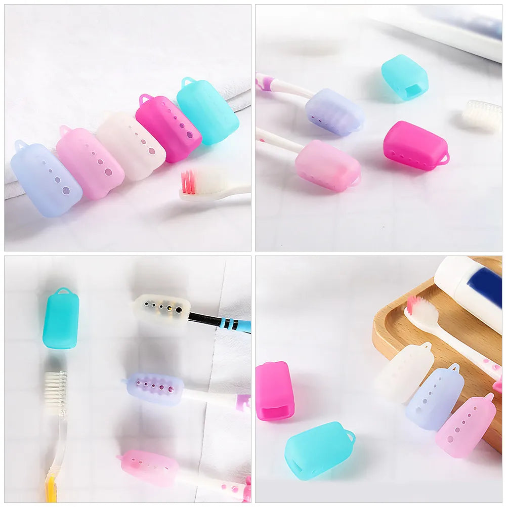 8Pcs Toothbrush Head Covers Premium Silicone Travel Toothbrush Caps Dustproof Portable for Home Office Gym Travel Compatible
