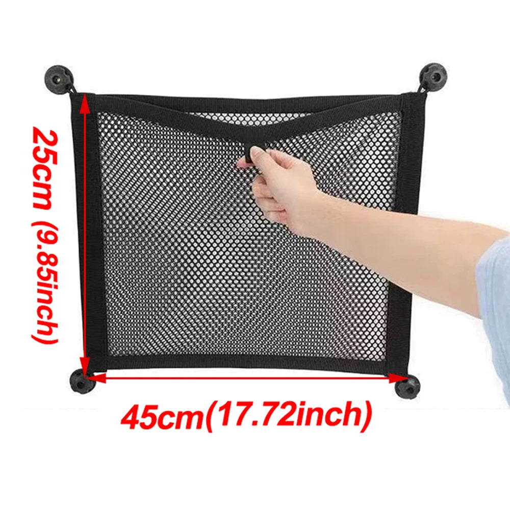 Stretchable Small Cargo Net Pocket Storage Mesh Net Elastic with Mounting Screws and Hooks for RV Truck Car SUV Boats