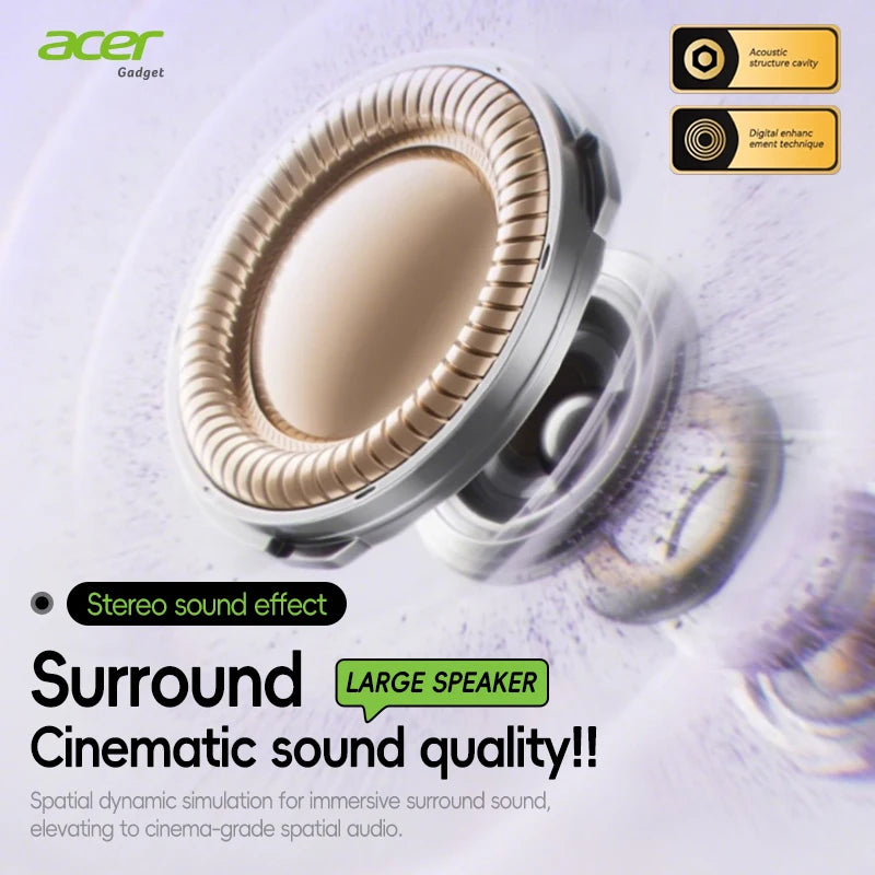Original Acer OHR577 Open Ear Clip Earbuds Bluetooth5.4 Lossless Sound Flash Link Anti-interference Sports Wireless Headphones