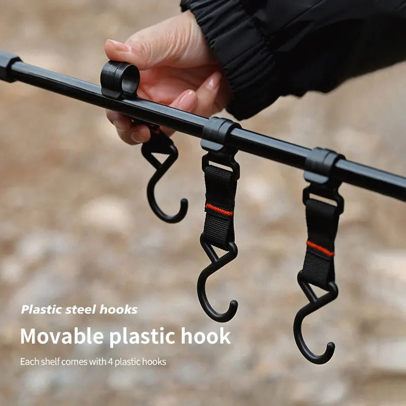 New Camping Shelf IGT Lantern Stand Picnic Tableware Hanging Racks Portable Detachable Aluminium Alloy Light Hangers Stand