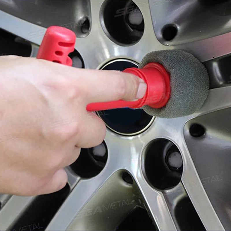 SEAMETAL Handheld Car Wheel Cleaning Brush Wheel Screw Nut Washing Tool Car-Detailing Hidden Corner Cleaning Sponge Scratch-Free