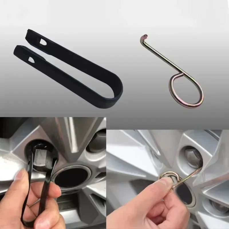 Universal Wheel Nut Cover Removal Tool 1 Set - Hub Puller Bolt Caps Replacement Tweezers Car Tool