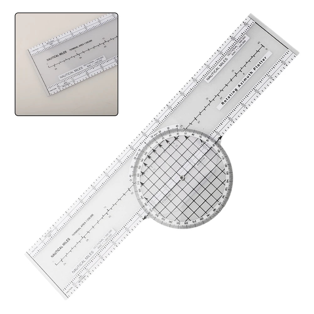 1pc Plotter Aviation Slide Ruler Aerial Plotter Azimuth Rotation Slide Ruler Navigation Engineering Ruler Flight Computer