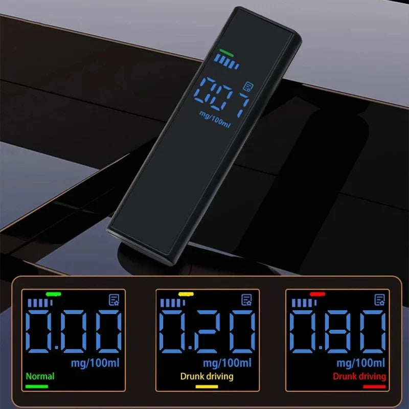 High-precision Alcohol Tester Portable Non-contact Professional Led Digital Display Drunk Driving Alarm Quick Tester