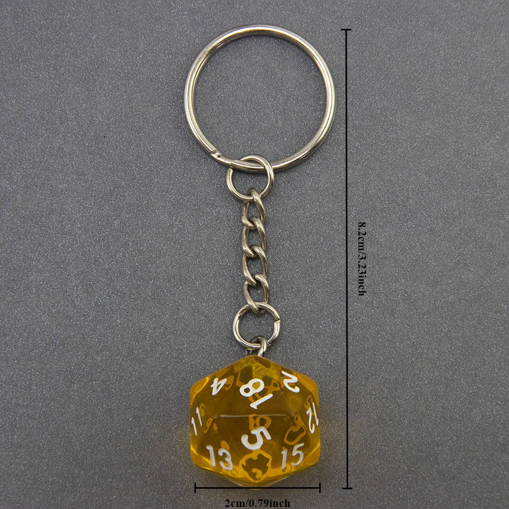 DND Game Dice Keychain RPG Lucky Dice Keyring DND Game Souvenirs Fashion Bag Pendant DND Game Lover Gift