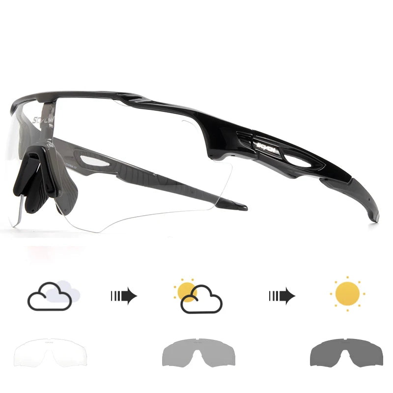 2026 SCVCN New Photochromic Hiking Eyewear Cycling Sunglasses Fashion MTB Glasses Bicycle UV400 Cycle Bike Goggles for Men Women