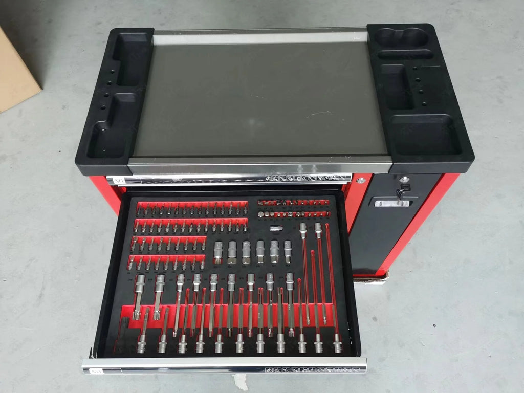 RTTOOL 266pcs Professional Vehicle Tools All Kinds With Tool Cabinet Workshop Trolley Cabinet Tool Chest Sets Competitive Price