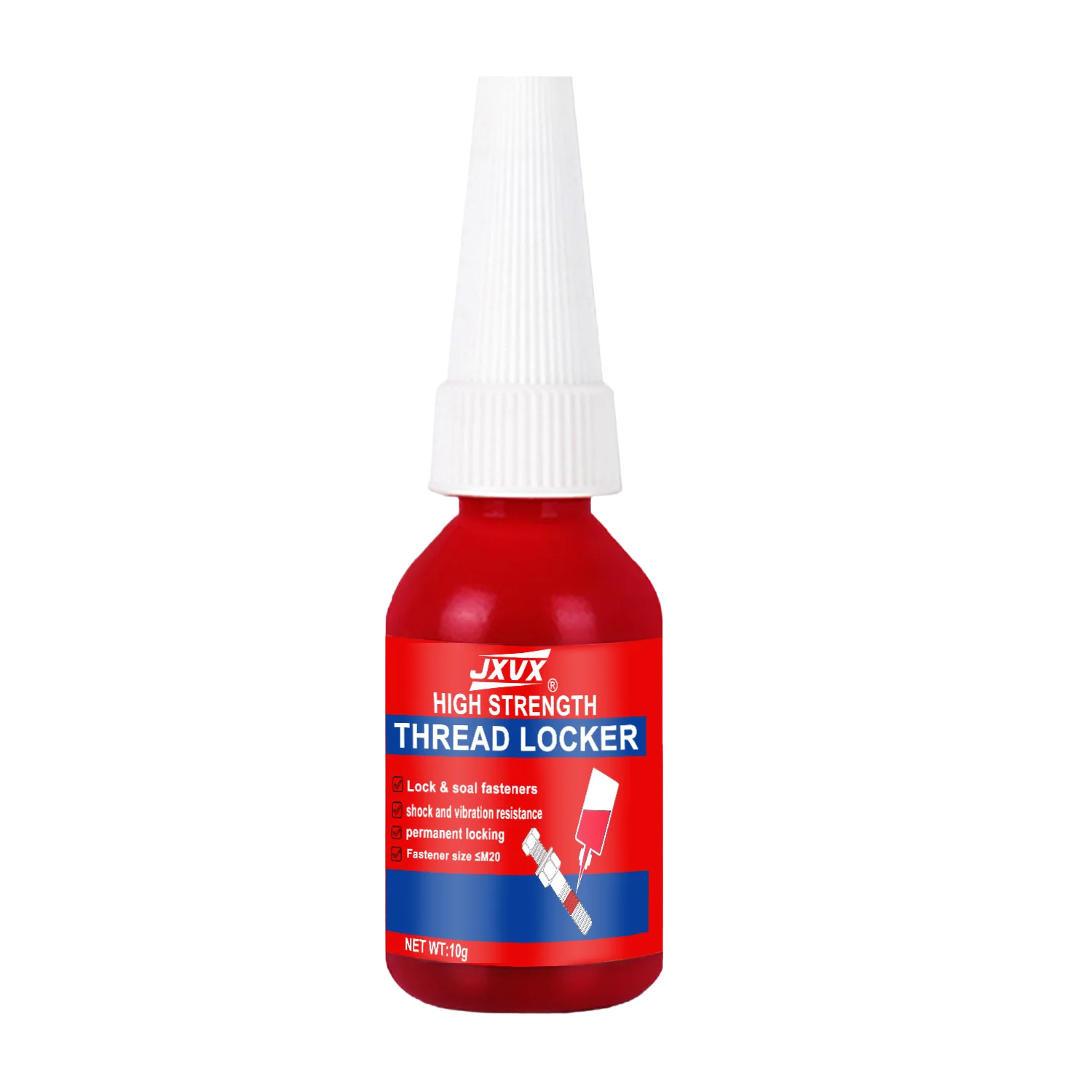 JXVX Threadlocker 10ml 271 High Strength Anaerobic Adhesive for Screw Fixing Anti-loosen Sealant Suitable for All Metal Threaded