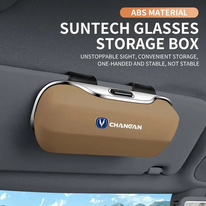 For Changan Cs35 Cx70 X7 Cs85 Cs55 Cs75 Plus Cs15 Cs95 Hunter Uni T S Lamore Car Visor Sunglasses Glasses Case Clip Box