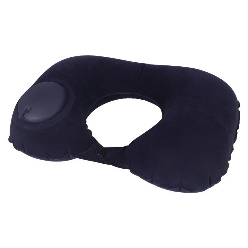 U-Shape Travel Pillow Inflateble Portable Folding Pillow Cervical Spine Protection Sleep Pillow Car Inflate Ring Neck Pillows