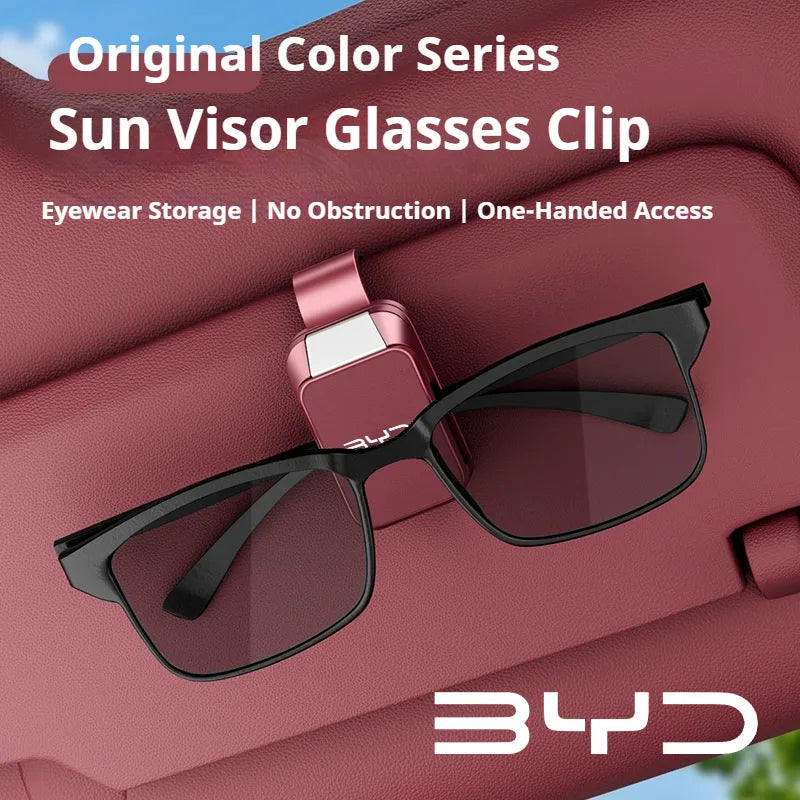 Car Visor Sunglasses Clip For Byd Seagull Dolphin Sealion 7 6 Atto 3 Song Qin Pro Tang F0 F3 F6 Eyeglass Holder Glasses Storage
