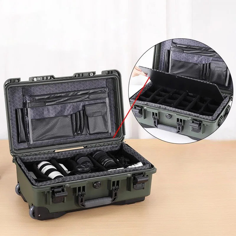 Pull Rod Photography Camera Protective Case Waterproof Equipment Safety Storage Box Portable Hardware Tool Organizer Boxes