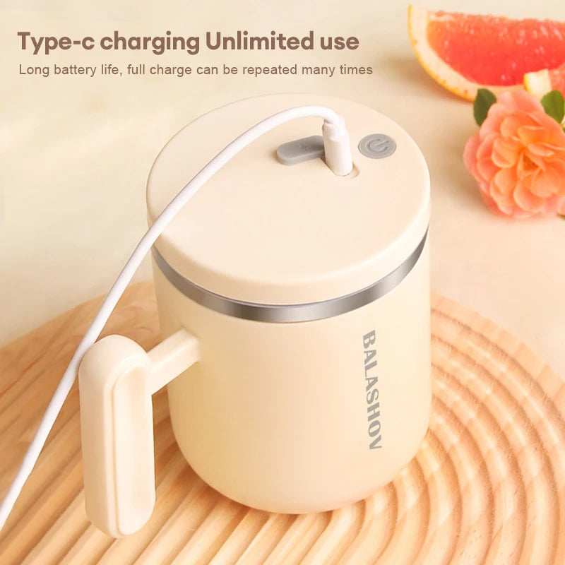 400ml Electric Automatic Self Stirring Cup Self Mixing Coffee Mug Glass Waterproof Protein Powder Stirrers for Home Office