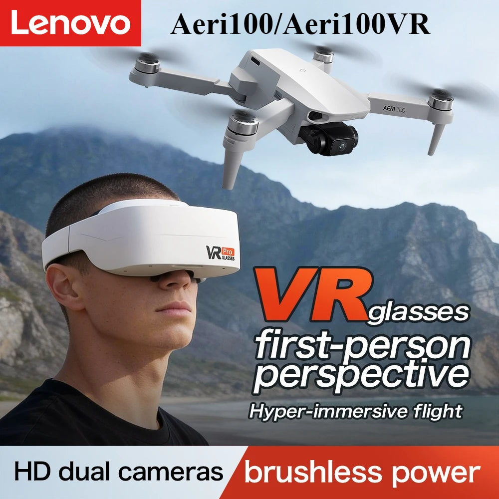 Lenovo Aeri100/Aeri100VR Remote Control Drone 5G WIFI RC Dron Quadcopter Obstacle Avoidance 8K HD Dual Camera FPV Mini Dron Toys