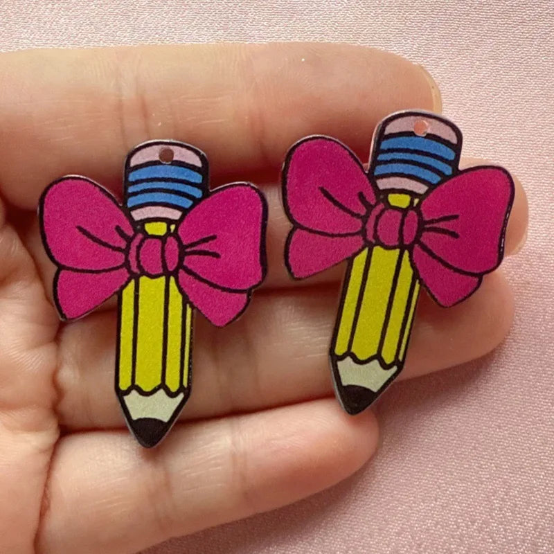 10pcs Butterfly Knot Opening Season Graduation Season Pencil Cute Creative Personalized Acrylic Pendant