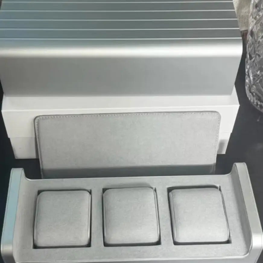 Aluminum Watch Case Three Watches Position Storage Box Jewelry Box