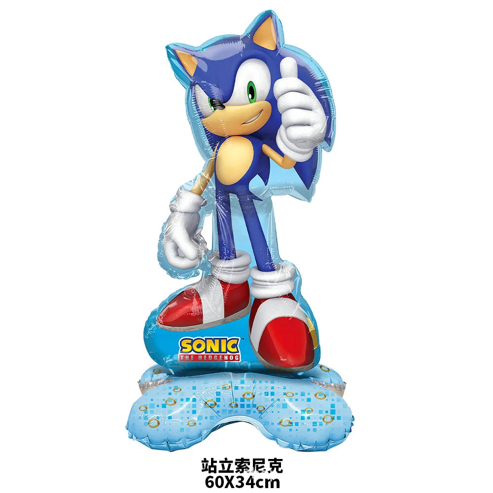 Sonic Birthday Party Supplies Hedgehog Action Figure Disposable Tableware Paper Plates Cup Knife Fork Spoon Baby Bath Toys