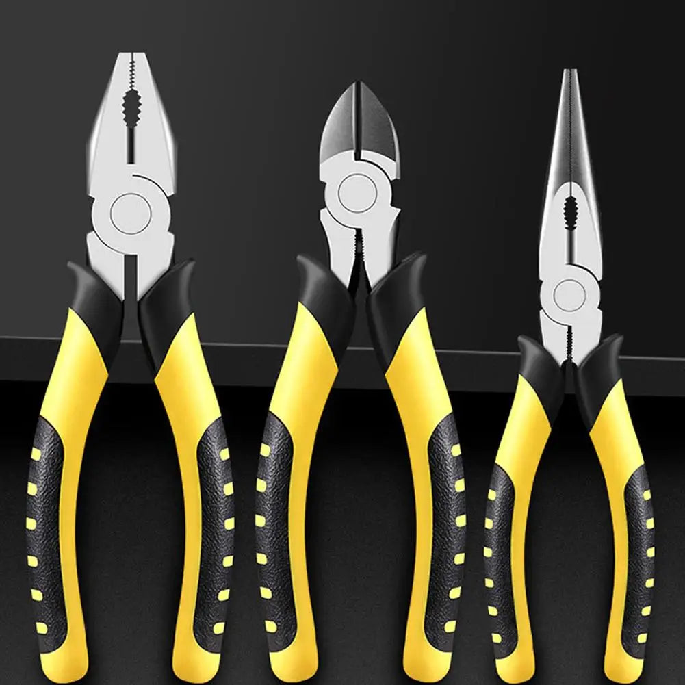Heavy Duty 6" Combination Long Nose Side Cutter Cutting Pliers Wire Stripping Pliers Multifunctional Electrician Special Tools