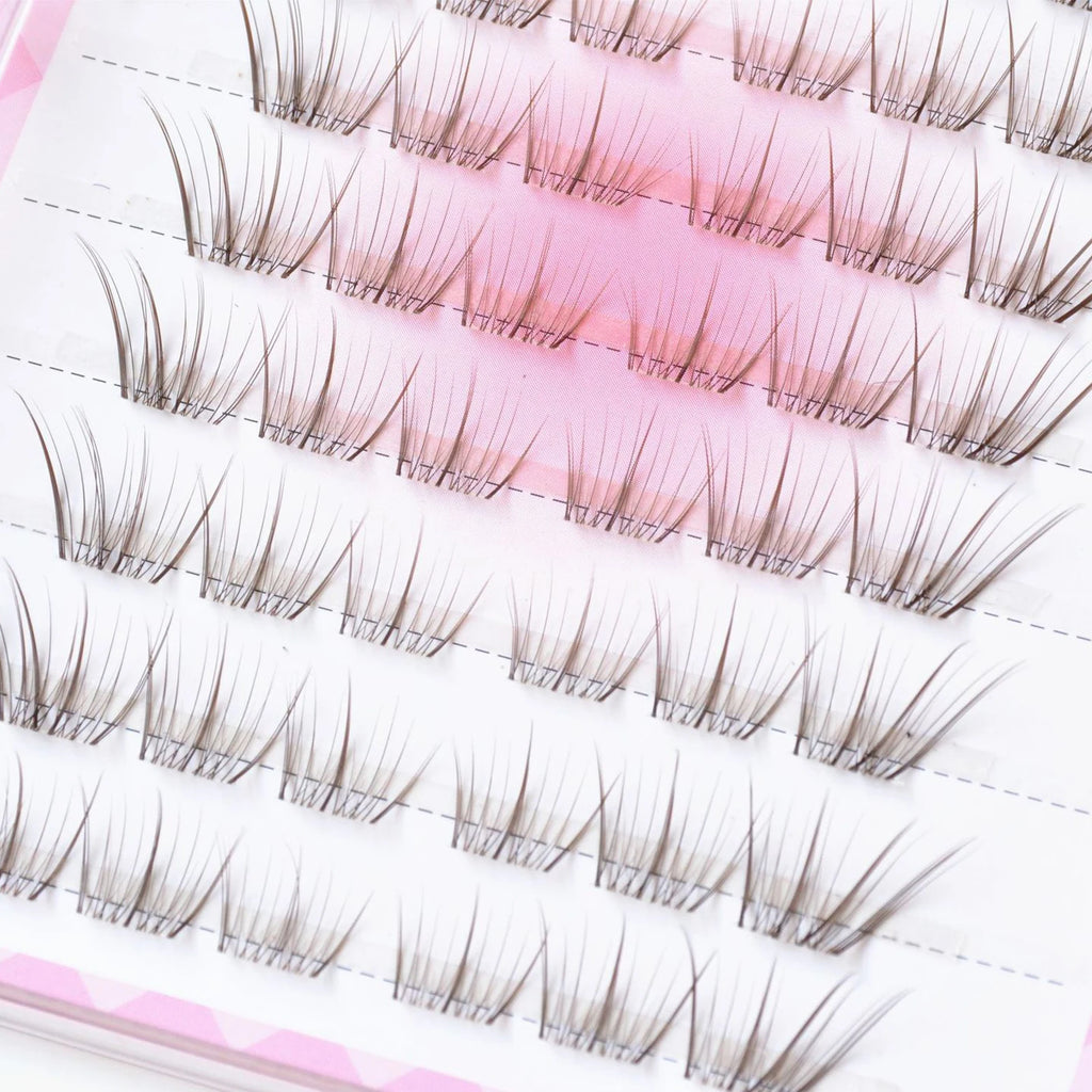 Natural Brown False Eyelashes extenstions 9-13 Mixed Length Lightweight Design False lashes for Daily eyelash makeup