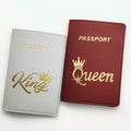 2PCS/Set QUEEN KING Lovers/Couples PU Travel Accessories Passport Case/Cover/Holder for Women or Men