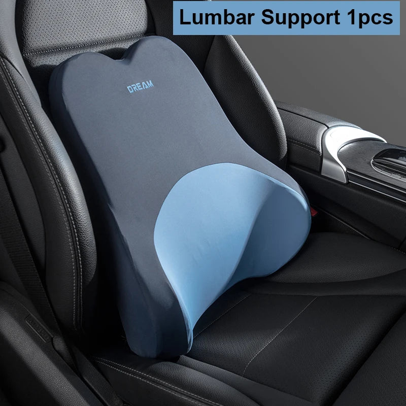 Car Lumbar Support Headrest Neck Pillow Support Universal Soft Neck Pillows Cushion Car Memory Foam Lumbar Pillow Back Support