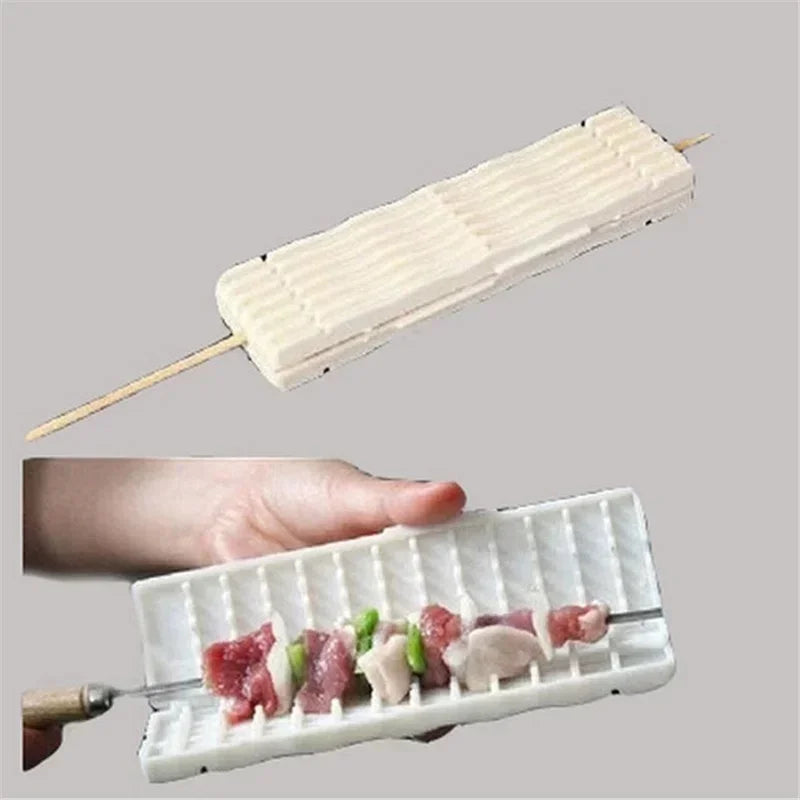 Kitchen Convenience BBQ Tools Meat Grill Skewer Multi-function Barbecue Grill Needle With Box Safety Meat Vegetable String