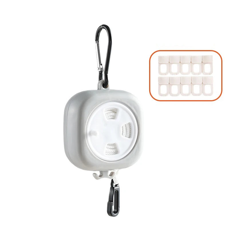 32ft Retractable Portable Clothesline with 10 Buckles, Multifunctional Clothes Line for Travel Camping Outdoor Use