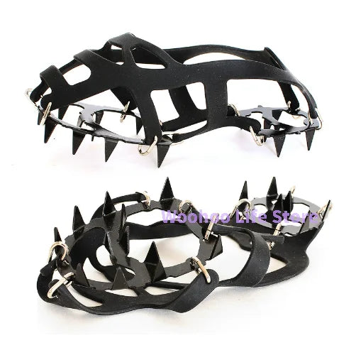18 Spike Manganese Steel Silicone Anti Slip Ice Grips Traction Cleats For Boots Hiking Snow Outdoor Accessory