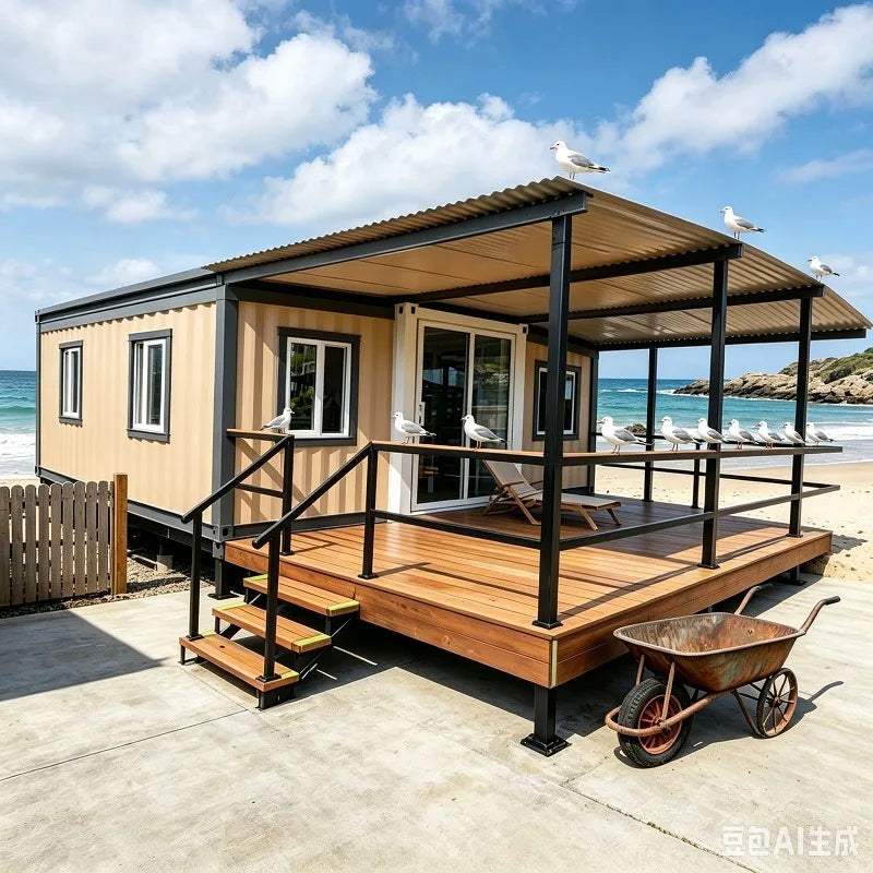 Customized Prefab Concrete House Hurricane Proof Cheap Prefabricated Portable House 2 Bed Room Expandable Container Home